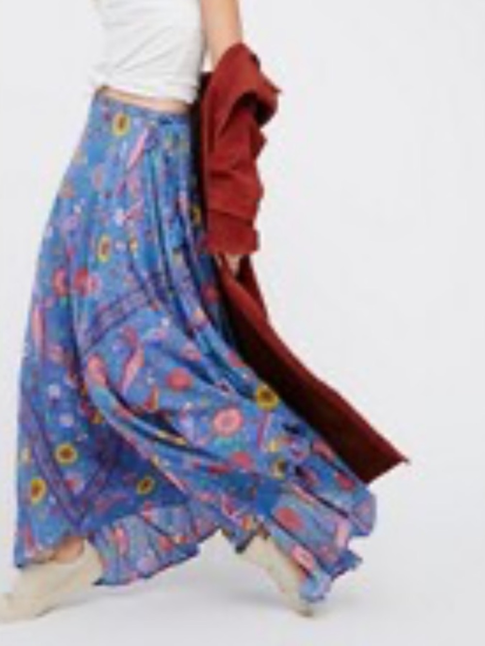Spell Lovebird Half Moon Maxi Skirt in Deep Sky - Picture 3 of 13